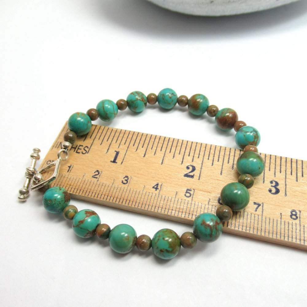 Turquoise and Rhyolite Bracelet - Picture 9 of 13